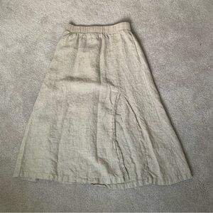 Quince Cream 100% Linen Skirt